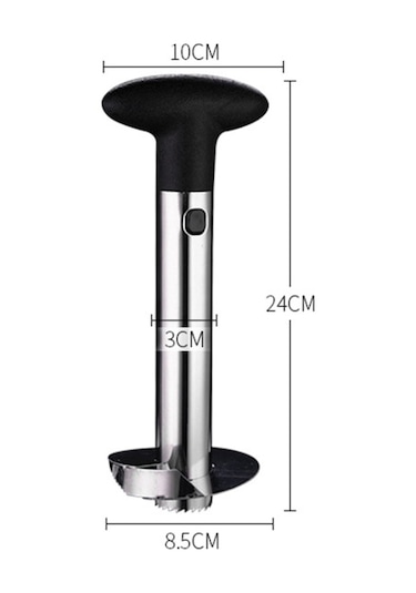 2 Adet Paslanmaz Çelik Ananas Soyucular Meyve Kesici Mutfak Aletleri Kara Kolu , Boyut:ananas Corer Slicer Siyah Tutamak Sarı