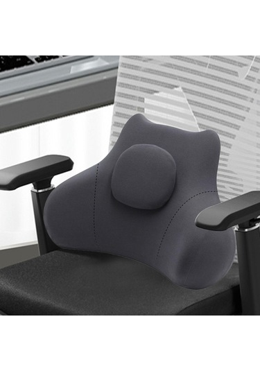 Suntek Bel Destek Yastığı Seyahat Koltuğu Oyun Için Yumuşak Gri