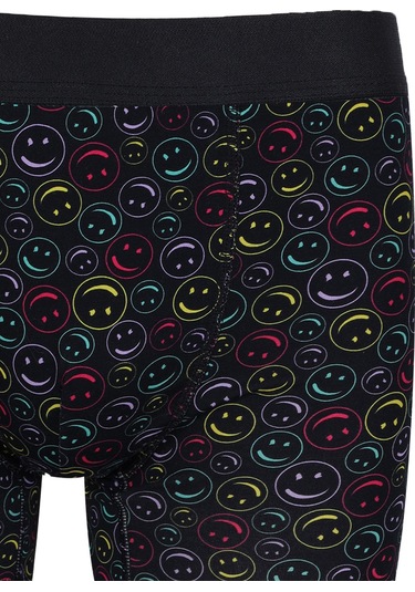 Erkek Tekli Desenli Pamuklu Boxer 9175 Siyah - Sarı