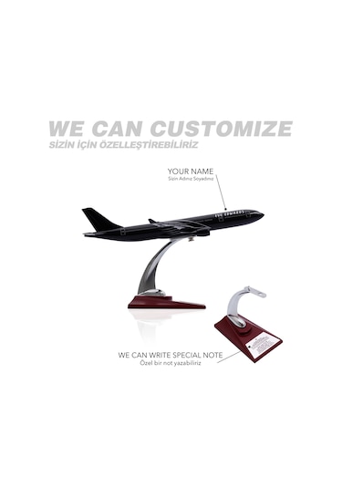 Zekupp - Maket Uçak - Airbus A330-300 1/200 - SİYAH ÖZEL TASARIM Model Uçak