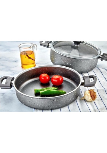 Papilla Fred 7 Parça Granit Tencere Takımı-Gri