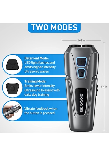 Moveevo Şarjlı Taşınabilir Ultrasonik Köpek Kovucu - Çok Amaçlı Havlama Susturucu, Gürültü Önleyici Eğitim Aparatı