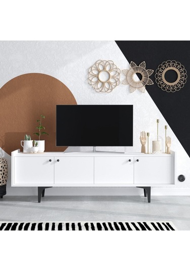 Decormet Atlas Tv Sehpası Dec0043 Beyaz Diğer