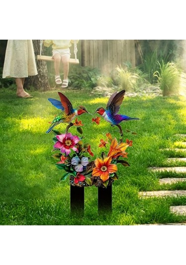 Pazly Kuşlar Homyl Hayvan Düz Dekoratif Çiçek Bahis Bahçe 2d Ga