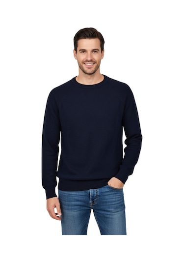 Erkek Spor Reklam Kol Kazak Regular Fit Bgl-st04949 Lacivert