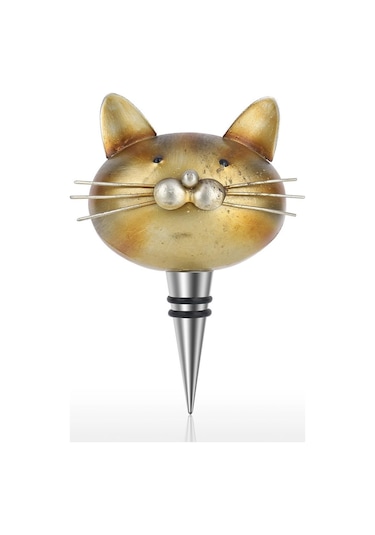 jms Tooarts Kedi Mantar Hava Geçirmez Şarap Şişesi Demir Tıpa Altın