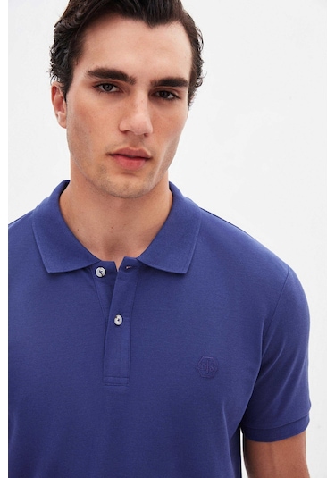 D's Damat Ds Damat Regular Fit Mor %100 Pamuklu Uzun Ömürlü Kıvrılmaz Polo Yaka Nakışlı T-shirt 4hc14ort51000 M01