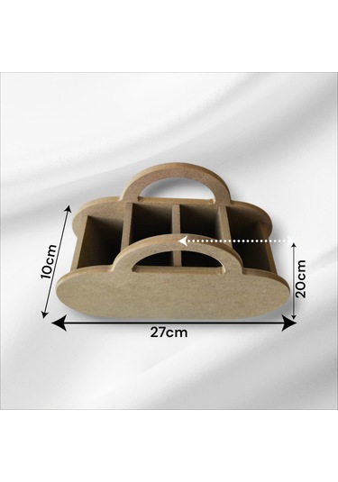 Ahşap-boyanabilir- 4 Bölmeli Kaşıklık