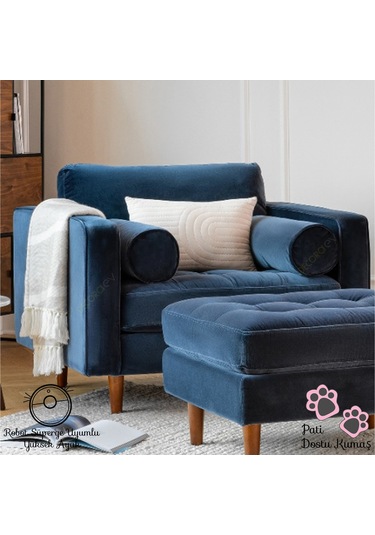 Ürgüp Tekli Koltuk Berjer 90 Cm Genişlik 90 Cm Derinlik Lacivert