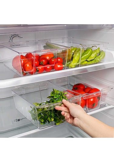 Porsima 4 Adet Buzdolabı İçi Düzenleyici Organizer 33,3x21x10 Cm