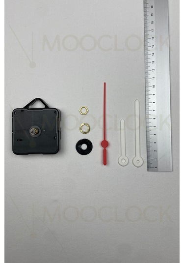 Saat Mekanizması, Akar Sessiz Duvar Saati Mekanizması, 14 Mm Şaft Askılı Kısa Beyaz