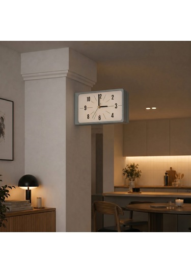 Fibrika Store Retro Station Duvar Saati - Minimalist Tasarım Gri
