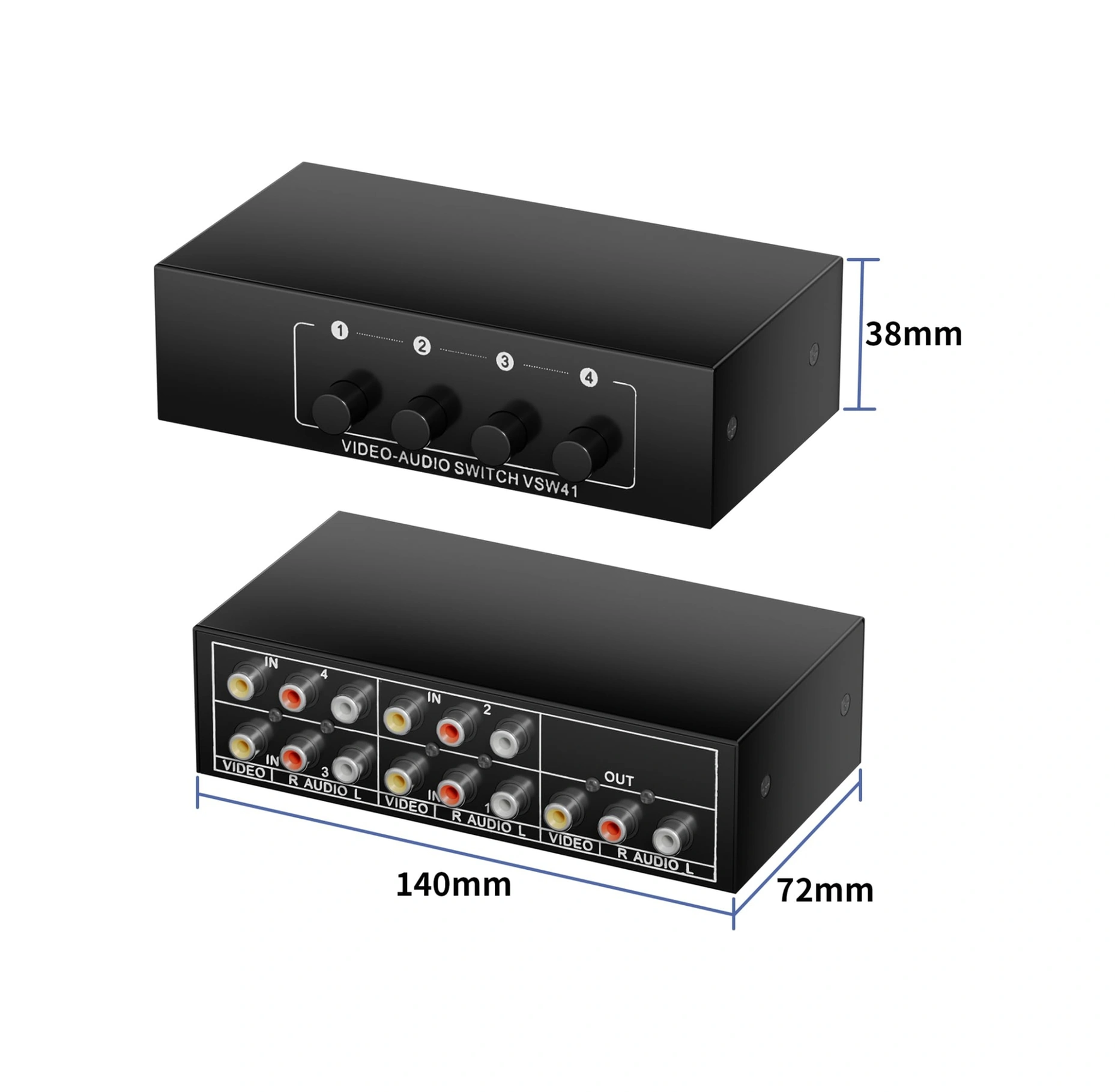 Sones Vsw41 Av 4 Girişli 1 Çıkışlı Rca Lotus Arayüz Ses Ve Video Anahtarı