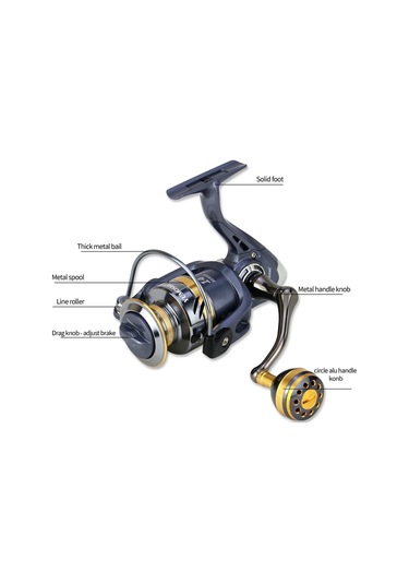 Sones Yumoshı Ks5000 Döner Olta Makarası Metal Salıncaklı Metal Bardak Makara