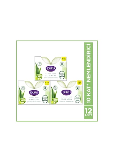 Duru Hydro Pure Aloe Vera 12 Adet Banyo Sabunu 12x135 Gr Aloe Vera