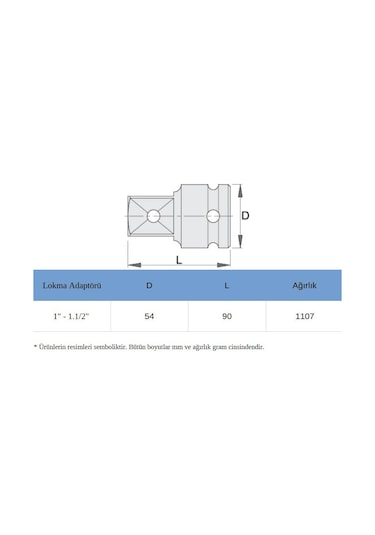 Unior 233.7 1" - 1.1/2" Havalı Lokma Adaptörü 1''