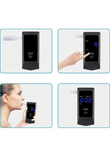 Xuweiwei Aat088 Şarj Edilebilir Dijital Alkolmetre Led Ekran Usb Şarj 8 Yedek Ağızlık Kişisel Ve Profesyonel Kullanım İçin Taşınabilir