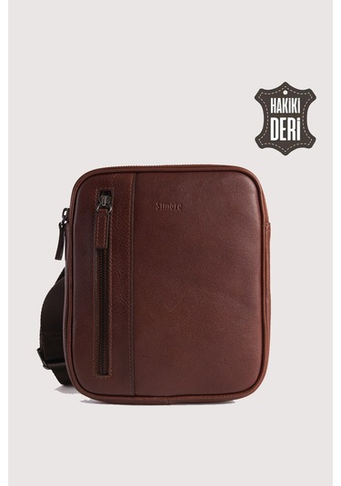 Hakiki Deri Erkek Postacı Çantası Taba Smr9250 Taba
