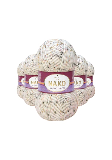 5 Adet Vega Tweed Premium Akrilik El Örgü İpi Yünü No: 31752 RYL-NWNKVT31752-5