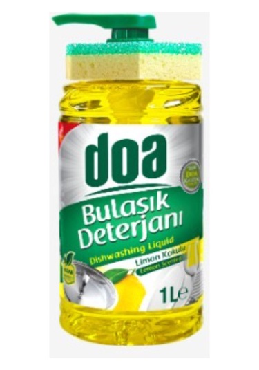 Doa Sıvı Bulaşık Deterjanı Limon Kokulu 1 Lt Süngerli X 4 Adet