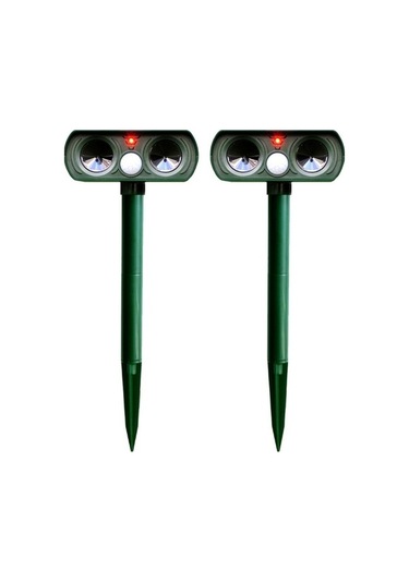 Ganzhoushop Ultrasonik Sensörlü Pır Kovucu Işık Hayvan Güneş Güçlü Enerjili Cbtx Adet 2 Aw