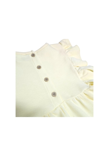 Kolu Fırfırlı Kız Çocuk Elbise Sarı