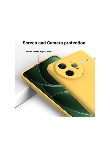Xiaomi Poco F7 Ultra Düz Renk Sıvı Silikon Damlamaz Tam Kapsama Telefon Kılıfı Sarı