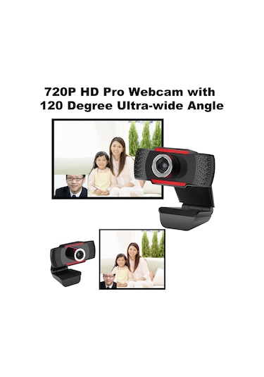 Fosenze Usb 2.0 Web Kamera 720p Hd 120 Derece Geniş Açı 80 Ayarlanabilir Gürültü Engelleme Mikrofon Plug & Play Qq Skype Uyumlu