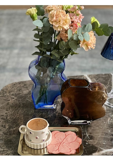 Kabartma Rengarenk Nazar Boncuklu Fincan