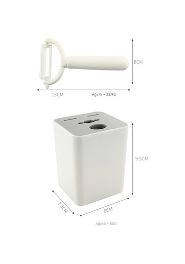 Modern Şık 420 Paslanmaz Çelik 6'lı Mutfak Seti Beyaz Beyaz