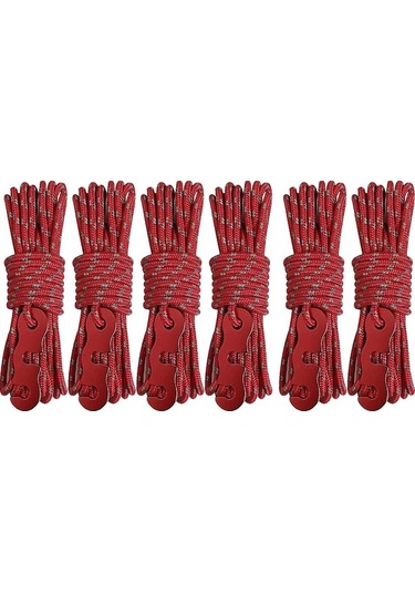 Springsun 6 Adet 4m Led Işıklı Dış Mekan Tente Bağlantı Kordonu - Dayanıklı Polyester Nylon, S Tipi Kilitli Rengi Çok Renkli