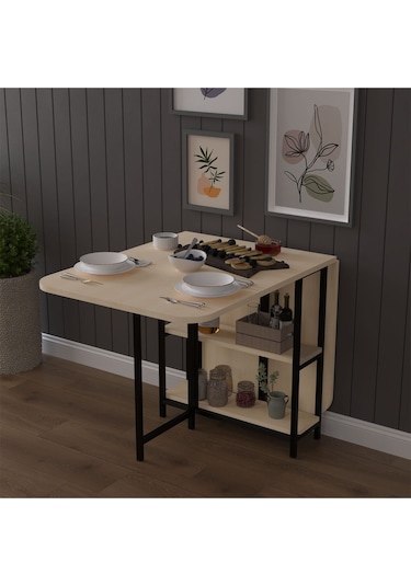 Metal Ayaklı Katlanır Mutfak Masası Km-31 Akçaağaç Akçaağaç
