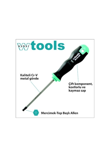 Weber Tools Top Başlı Allen Tornavida 100 x 150 MM