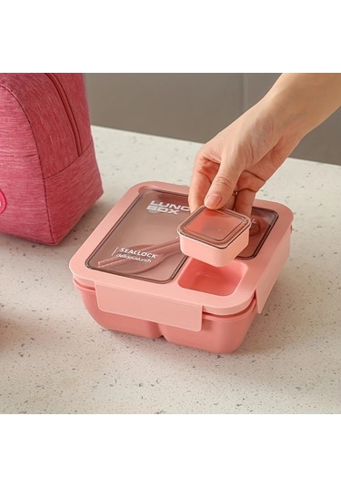 Elmpaly 1100m Sakura Pink Set 3 Parça El Tipi Büyük Kapasiteli Okul Ofis Piknik Yemek Çantası 1100m-sakura Pembe Set Adet