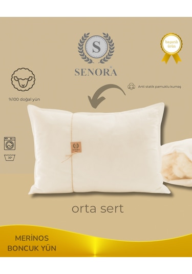 Orta Sert Yün Yastık