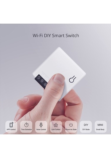 Diğer Sonoff Mini Akıllı Anahtar - Wifi Kontrol, Google Home Uyumlu, Dıy Modu Destekli Wifi Mode
