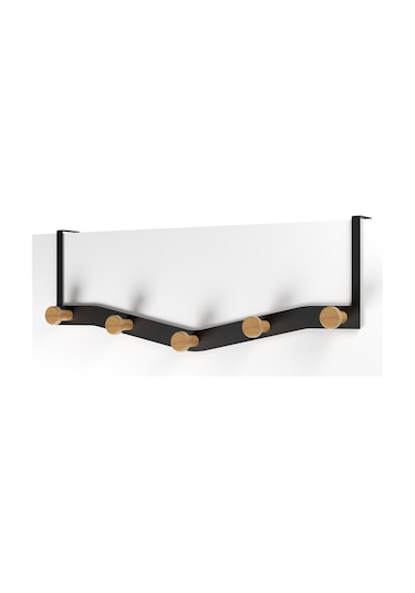 Teknotel Kapı Arkası Askı Organizer Çanta Kıyafet Askısı Metal Siyah Mg079 Siyah