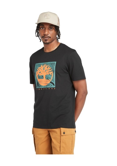 Timberland Short Sleeve Front Graphic Tee Erkek T-shirt Tb0a5udb0011 Siyah