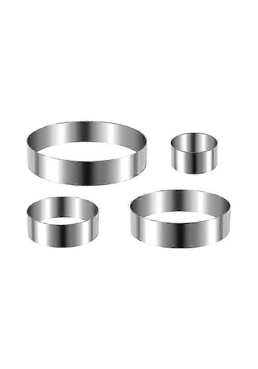 Yuvarlak Kek Halkası Seti 4/6/8/10 İnç Bisküvi Kesici Daire Kurabiye Kesiciler Kek Kalıbı Paslanmaz Çelik Pasta Halkası Pişirme İçin Bs Çok Renkli