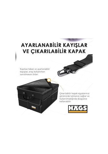 Haegs Araba Bagaj Çantası 50 L Siyah