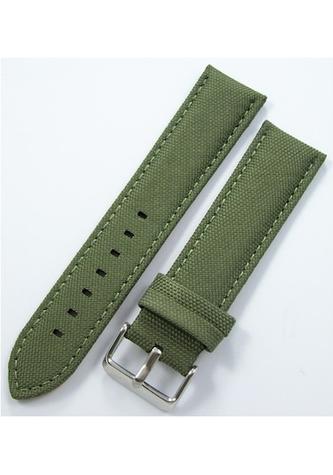 Bizon Haki Yeşil Kumaş Saat Kordonu 22Mm Dokuma Spor Perlon Kayış