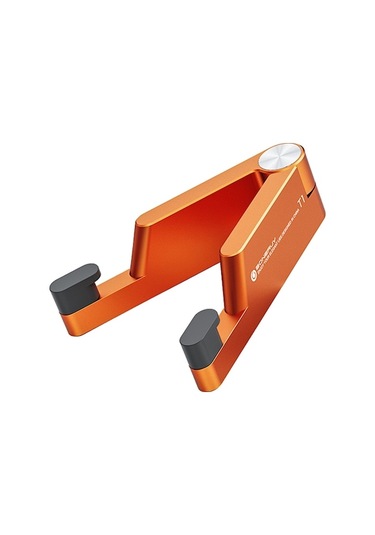 V Şeklinde Alüminyum Alaşımlı Telefon Standı Katlanabilir Mini Taşınabilir Masaüstü Tutucu Turuncu Turuncu