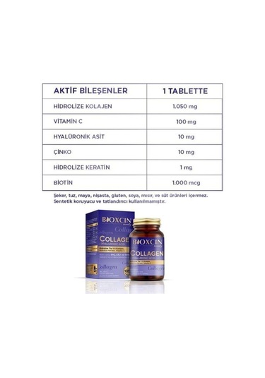 Bioxcin Beauty Collagen 30 Tablet - Tip1 Tip 3 Hidrolize Kolajen
