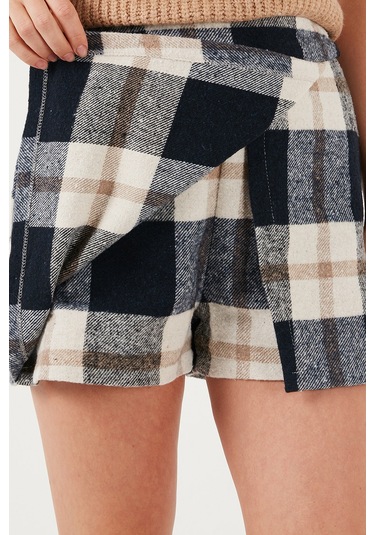 Lela Pamuk Karışımlı Regular Fit Kışlık Bayan Şort Etek 61100015 Lacivert