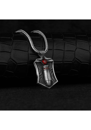 Zirkon Taşlı Motifli 925 Ayar Gümüş Kolye