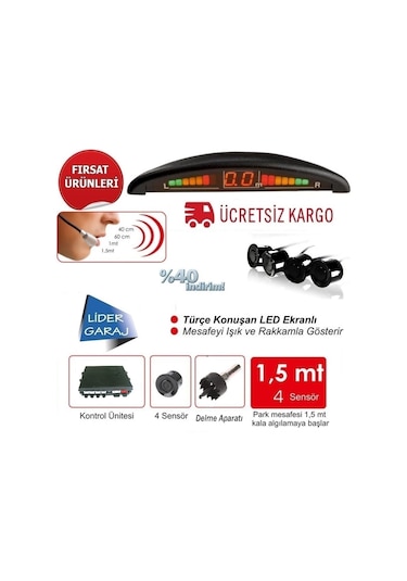 Türkçe Konuşan Park Sensörü 4 Gözlü