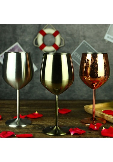 Moveevo Paslanmaz Çelik Şarap Bardağı - 400ml Soğutucu Özellikli, Kırılmaz Ve Şık Tasarım Siyah