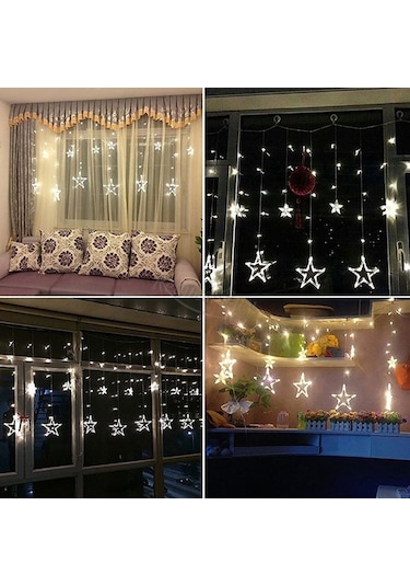 Sones 220v Ab Fişi Led Yıldız Işığı Noel Işıkları İç/dış Dekoratif Aşk Perdeleri Lambası Tatil Düğün Partisi Aydınlatması İçin Beyaz