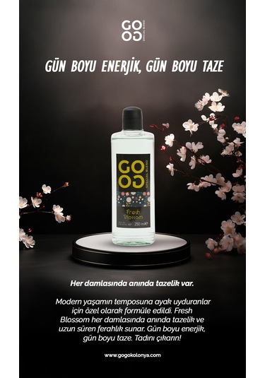 Gogo Fresh Blossom Kolonya 250ml Cam Şişe