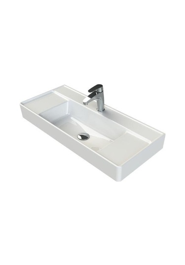 Turkuaz Seramik Cerastyle Sharp Etajer Uyumlu Damlalıklı Lavabo 85 38 CM